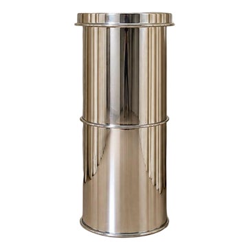 RL 08 Cylindrical Pedestal in Mirror-Polished Aluminum by Caspal For Sale
