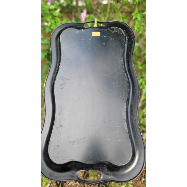 Vintage Hand Painted Metal Tray For Sale - Image 12 of 12