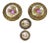 Early 20th Century Porcelain Fragonard Aged Brass Pulls & Tie Backs With Two-Drawer Pulls - 4 Pieces For Sale