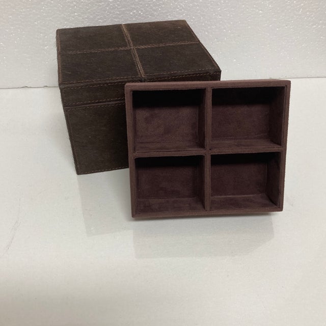 Animal Skin Decorative Jewelry Box in Brown Hide For Sale - Image 7 of 7