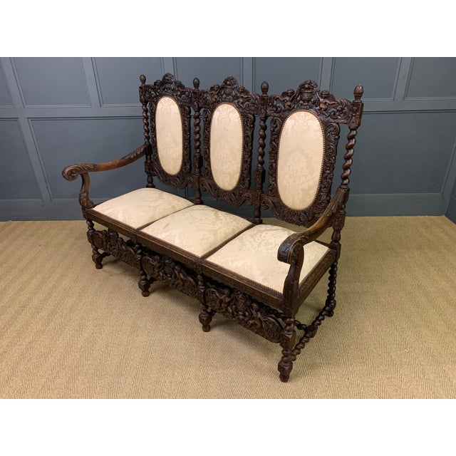 19th Century Carolean Walnut Settee, 1880 For Sale - Image 13 of 14