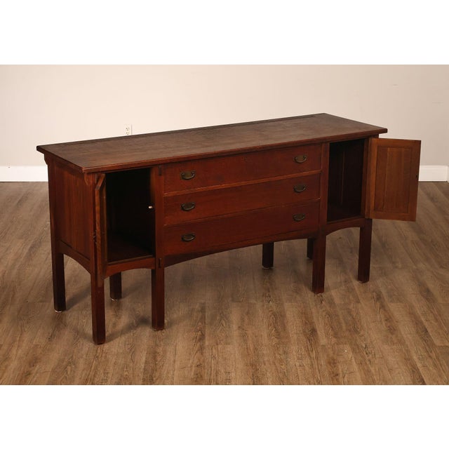 Mission Limbert Antique Mission Style Oak Sideboard For Sale - Image 3 of 18