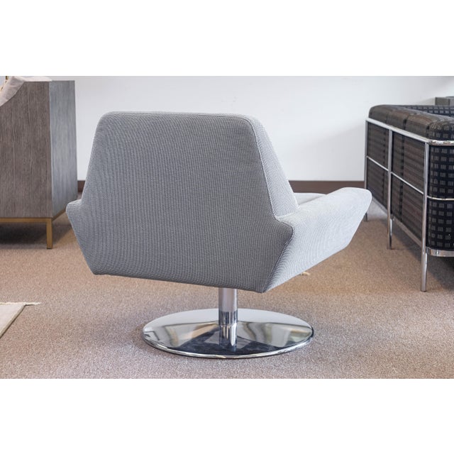 Dellarobbia DellaRobbia Tech Contemporary Modern Chrome & Fabric Lounge Chair & Ottoman For Sale - Image 4 of 11