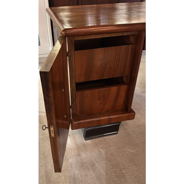 Art Deco Large Italian Desk With Double Doors and Drawers For Sale - Image 11 of 12