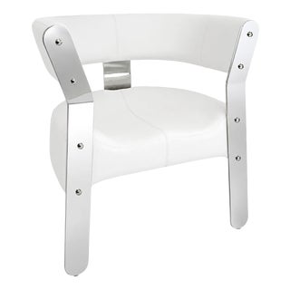 Mecca Armchair in Leather and Stainless Steel by Christophe Perichon For Sale