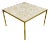 Mid Century Modern Brass & Stained Glass Inlaid Coffee Table, by Morris Lapidus For Sale