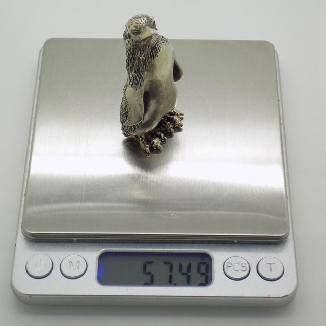 Vintage Italian Handmade Genuine Silver Penguin Figurine, 1950s For Sale - Image 9 of 13