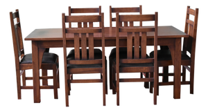 Mission 70" Solid Oak Dining Table Set With 6 #401 Chairs