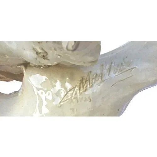 Ceramic Vintage Signed Italian Ceramic Dogs Figurine For Sale - Image 7 of 7