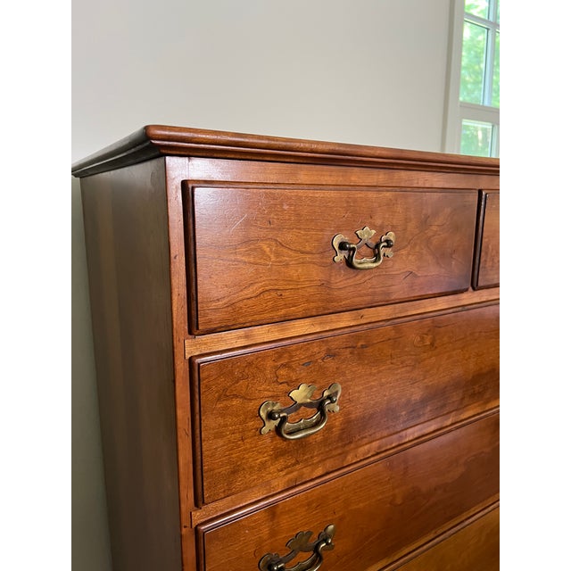 Classic Stickley Chippendale two-over-four drawer dresser crafted from solid cherry with the exceptional quality and...