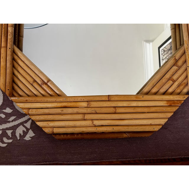 Mid 20th Century Raymor Bamboo 8-Sided Octagon MCM Modernist Mirror For Sale - Image 5 of 8