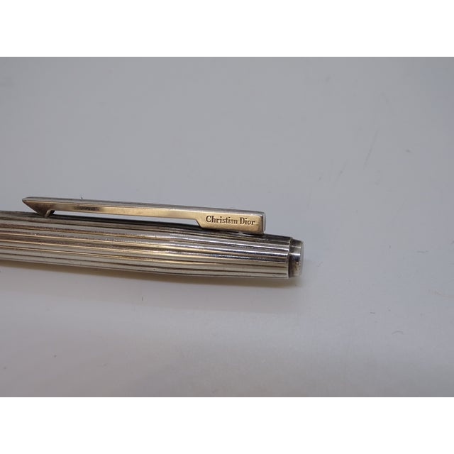 Grooved Ballpoint Pen in Silver-Plated Metal from Dior, 1970s For Sale - Image 9 of 18