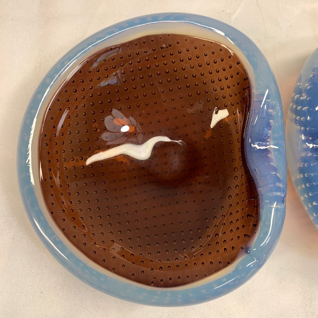 Vintage Galliano Ferro Murano Bullicante & Sommerso Geode Bowls – Pair ...
