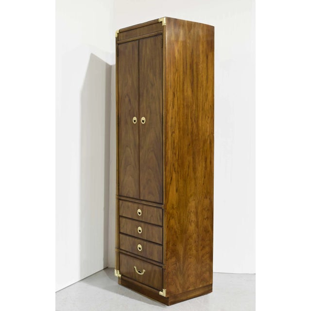 1970s Campaign Chifferobe Accolade Collection by Drexel Furniture - a Single Unit For Sale In Chicago - Image 6 of 12