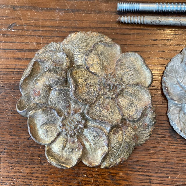 Beautiful 1920s Waverly Studio cast iron curtain tie backs. Hand painted, unique! Waverly Studio was located in Wilmette,...