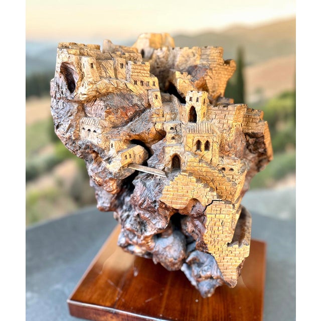 Monumental Early 20th Century Olivewood Root Architectural Sculpture of Ancient Jerusalem For Sale - Image 4 of 18