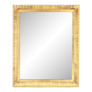 Scallop Edge 40x50 Carved & Gold Gilt Rectangle Frame c1940s Wall Mirror MInt