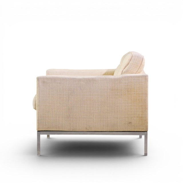 Textile Florence Knoll Mid Century Relaxed Cube Club Lounge Chairs - Pair For Sale - Image 7 of 13