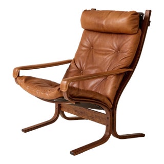 Scandinavian "Siesta" Bentwood Leather Chair, Ingmar Relling for Westnofa, Norway, 1970s For Sale