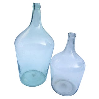 Vintage Glass Demi Johns - a Pair For Sale