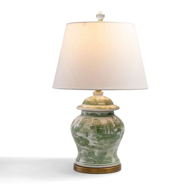 Port 68 Green Willow Ginger Jar Lamp For Sale - Image 4 of 4
