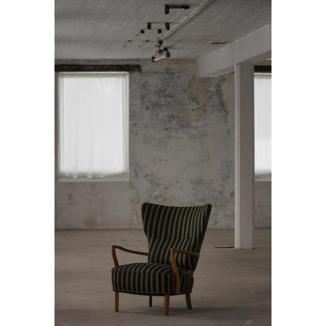 Mid-Century Modern Danish Wingback Lounge Chair in Oak by Viggo Boesen, 1950s For Sale - Image 18 of 18