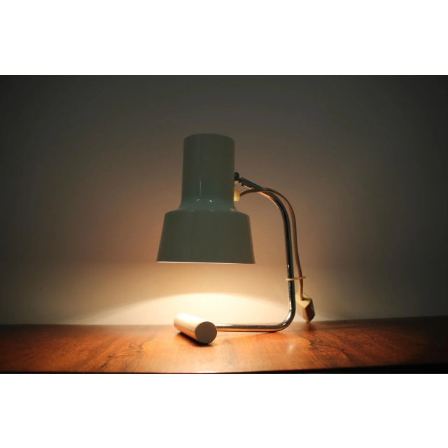 Metal Mid-Century White Table Lamp from Napako, 1970s For Sale - Image 7 of 10