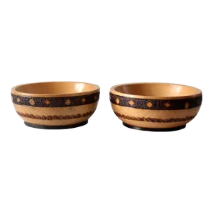 Vintage Wooden Bowls Pair