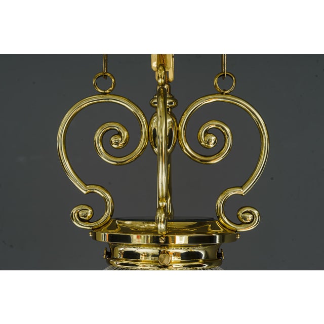 Art Deco Pendant Vienna Around 1920s with Original Cut Glass Shade For Sale - Image 10 of 18
