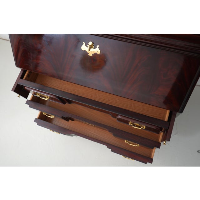Wood Thomasville Mahogany Double Dome Top Secretary Desk For Sale - Image 7 of 18
