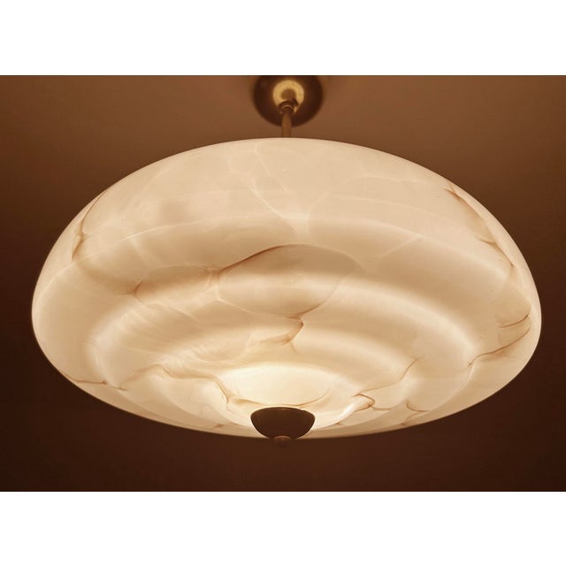 Modern Art Deco Pendant Light in Amber Marble Glass, 1930s For Sale - Image 3 of 18