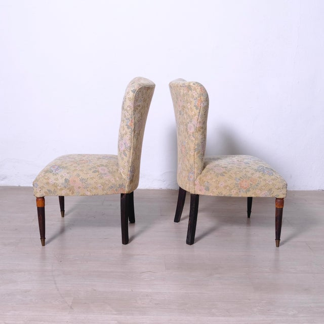 Vintage Italian Lounge Chairs and Ottoman, 1950s, Set of 3 For Sale - Image 6 of 15