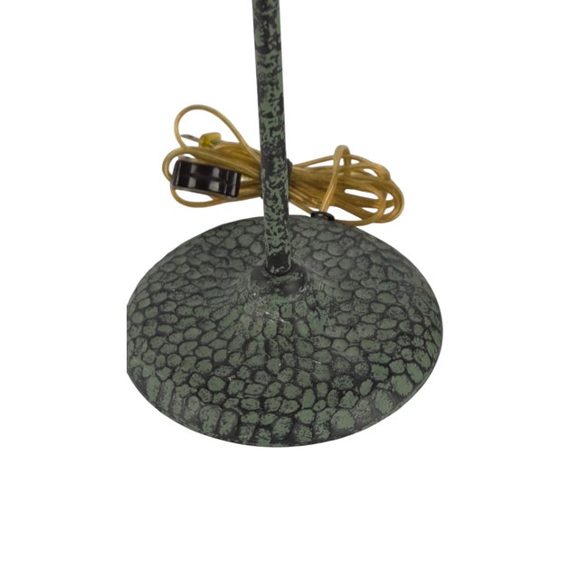 Attributed Frederick Cooper Verdigris Bronze Buffet Candlestick Lamps, Pair For Sale - Image 9 of 12