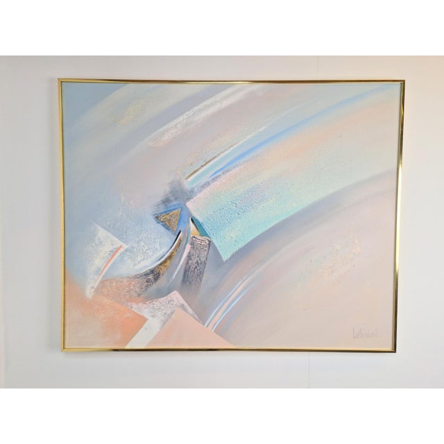 Gold Lee Reynolds, Abstract Composition, 1980s, Acrylic Painting on Canvas, Framed For Sale - Image 8 of 8
