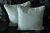 Contemporary Mitchell Gold Sea Foam / Polar Blue Large Net Pillows - A Pair For Sale - Image 3 of 3