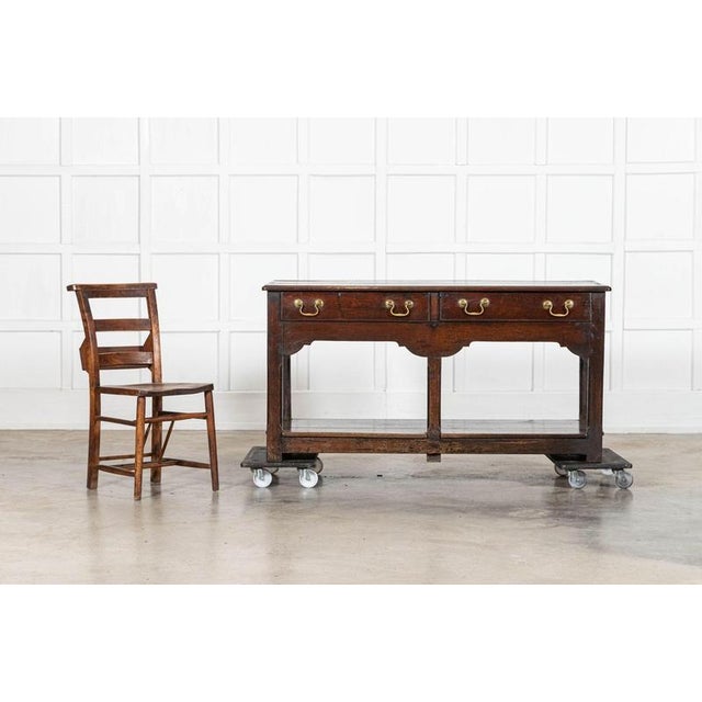 18th Century English Oak Dresser Base, 1780s For Sale - Image 3 of 18