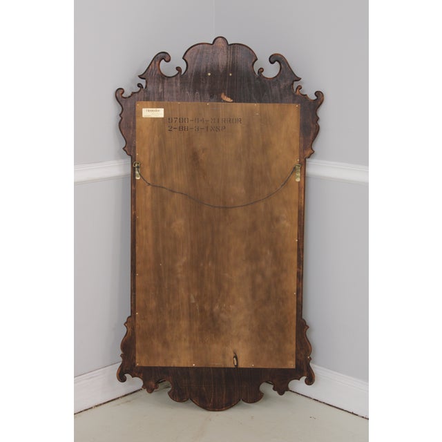Henredon Chippendale Burl Elm Hanging Mirror For Sale - Image 13 of 15