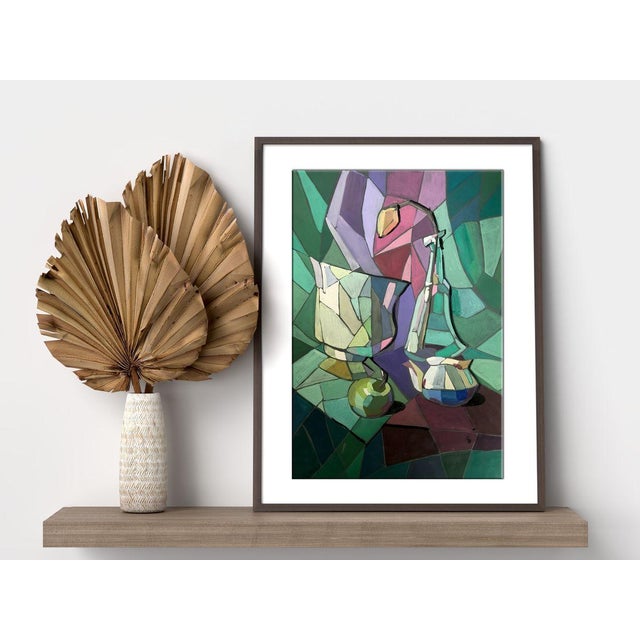 The painting in gouache paints is a stunning still life that captures the essence of impressionism. At the center of the...
