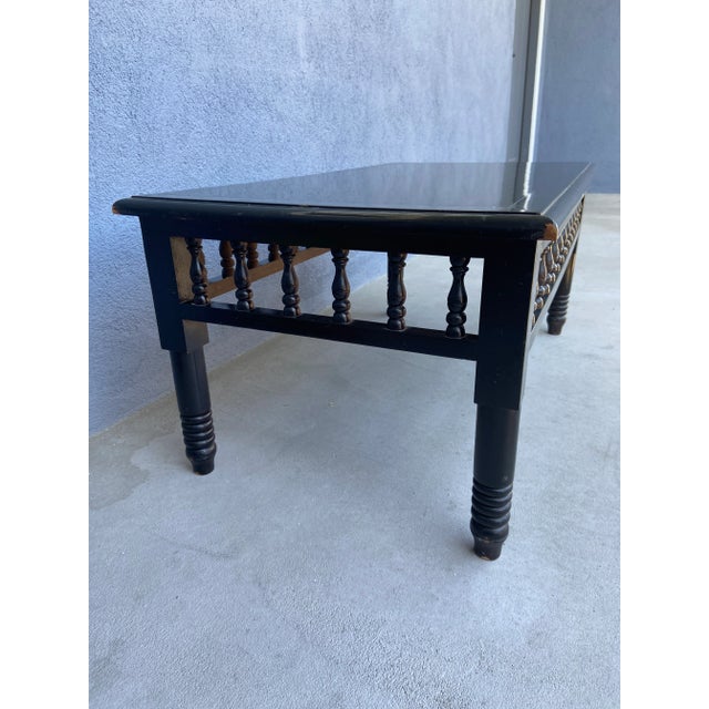 Mid 20th Century Ebonized Turned Wood Coffee Table For Sale - Image 10 of 11
