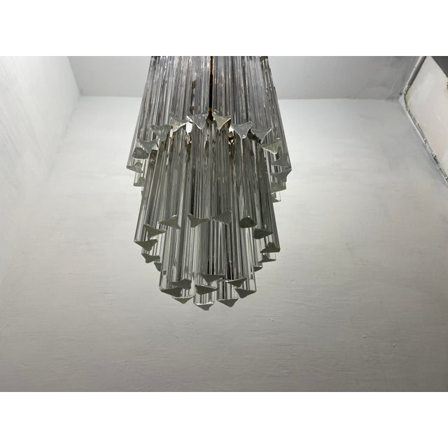 Murano Glass Triedri Chandeliers from Venini, 1960s, Set of 2 For Sale - Image 8 of 15