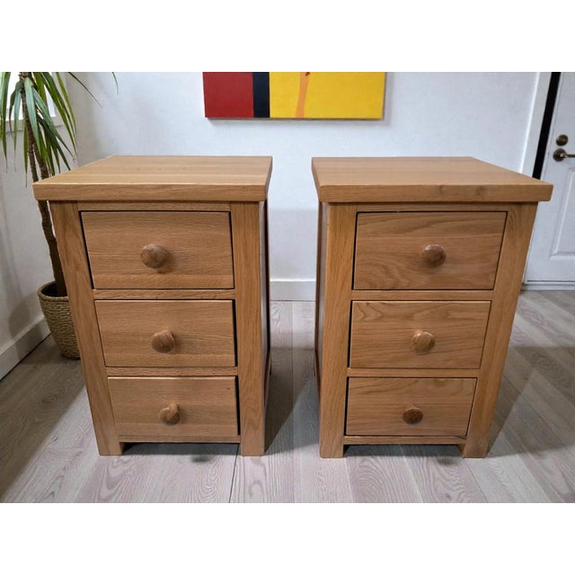 Vintage Bedside Tables in Oak, Set of 2 For Sale - Image 4 of 18