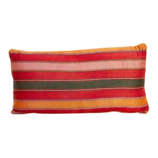 Mira Striped Gujarati Mashru Lumbar Pillow For Sale