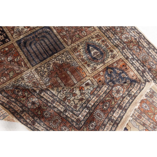 1980s Vintage Egyptian Silk Rug For Sale - Image 5 of 9