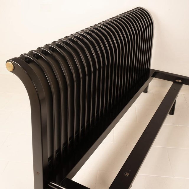 Vintage Bed in Wood and Brass by Pierre Cardin, 1980s For Sale - Image 16 of 17