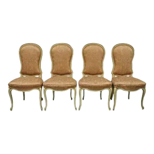 Mid 20th Century Italian Provincial French Hollywood Regency Dining Side Chairs - Set of 4