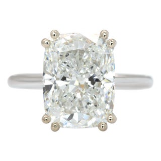 5Ct Lab Diamond Ring With Sapphire Accent and Lab Diamonds Halo: Solid 14k Gold, Size 6.75 For Sale