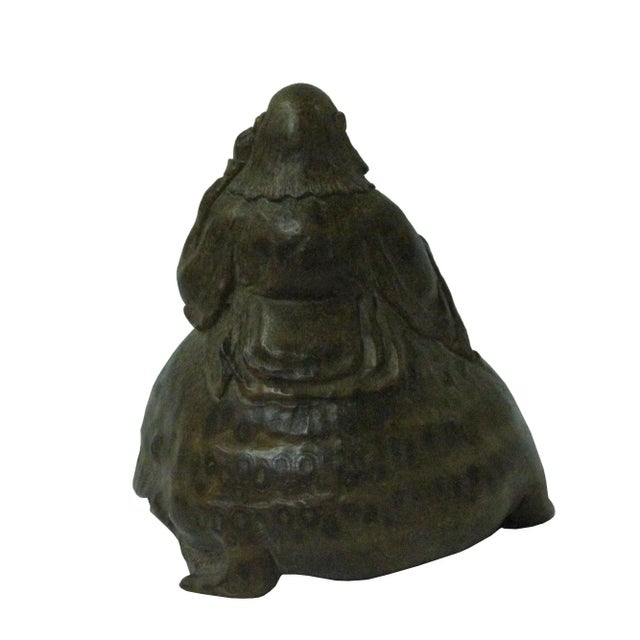 Chinese Bamboo Carved Lohon Figure Display For Sale - Image 4 of 8