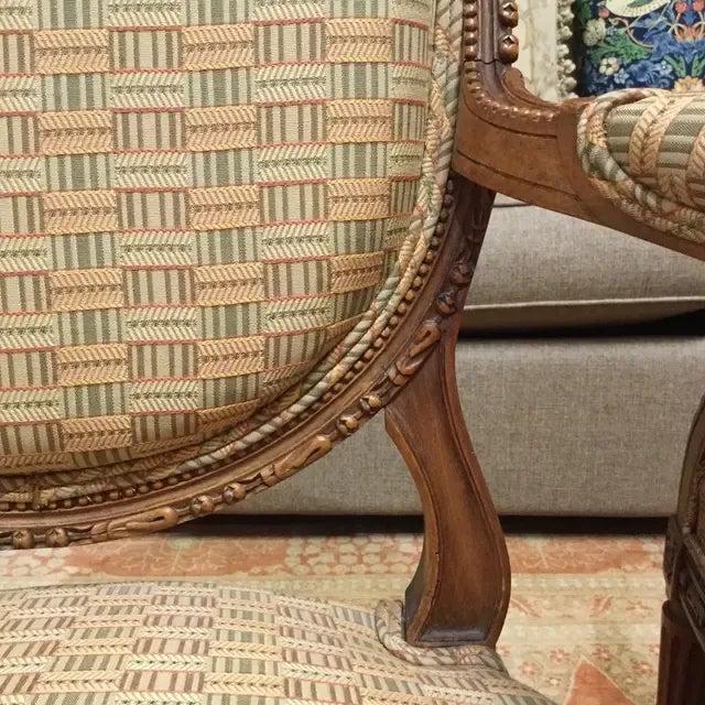 Pair of Traditional 19th Century Louis XVI Style Accent Chairs For Sale - Image 12 of 13