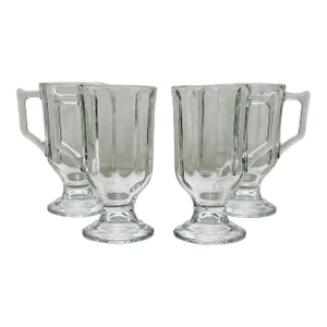 Late 20th Century Indiana Glass Optic Glass Irish Coffee Mugs- Set of 4