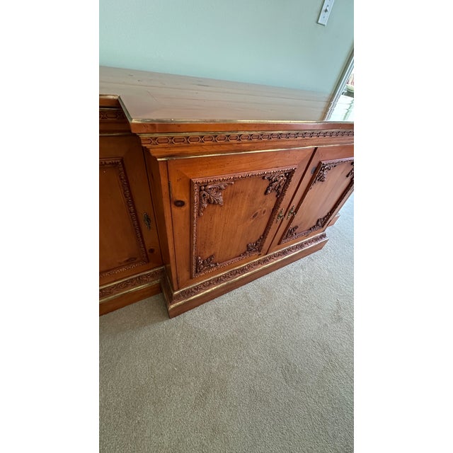 1980s Carved Italian Style Credenza by Baker Furniture For Sale - Image 6 of 6